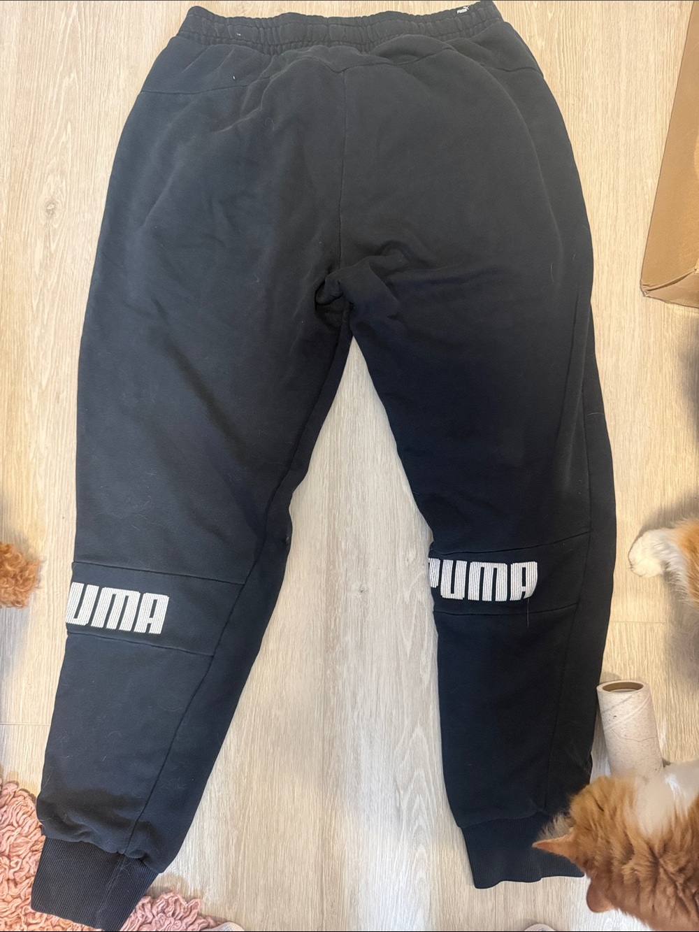 PUMA Black Sweat Joggers with White Logo